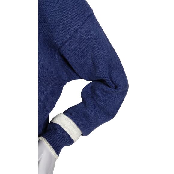 Vintage Nuovo Industriale Cardigan Sweater Size Medium Blue and White - Picture 7 of 9